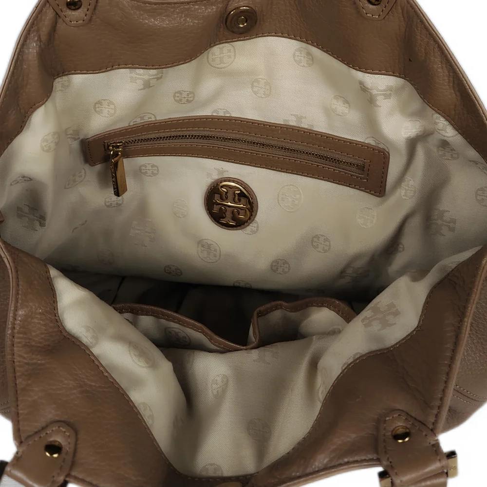 TORY BURCH X-LARGE, TEXTURED LEATHER HOBO SHOULDER BAG Oversized Lux